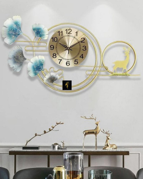 Golden Metal Watch with Wall Art 07