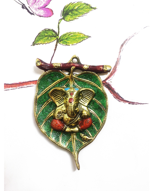 Green-Wall-Leaf-Ganesha-Vastu-Fengshui-God-Idol